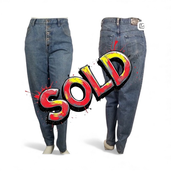 Vintage HIGHER STATE Women’s Relaxed, Button Fly, Tapered Leg Denim 15-16 - Picture 1 of 10